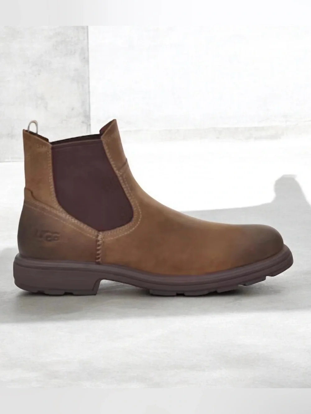 Men's UGG Chelsea Biltmore Leather Waterproof Work Boot - Brown Size 11 Like New